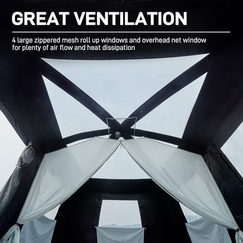 Image of EVER ADVANCED 10 Person Camping Blackout Design Tent, Multi Room Tent for Family, Large Tents with Rainfly and Carry Bag, 2 Doors, Water-Resistant, 14ft x 10ft x 84in