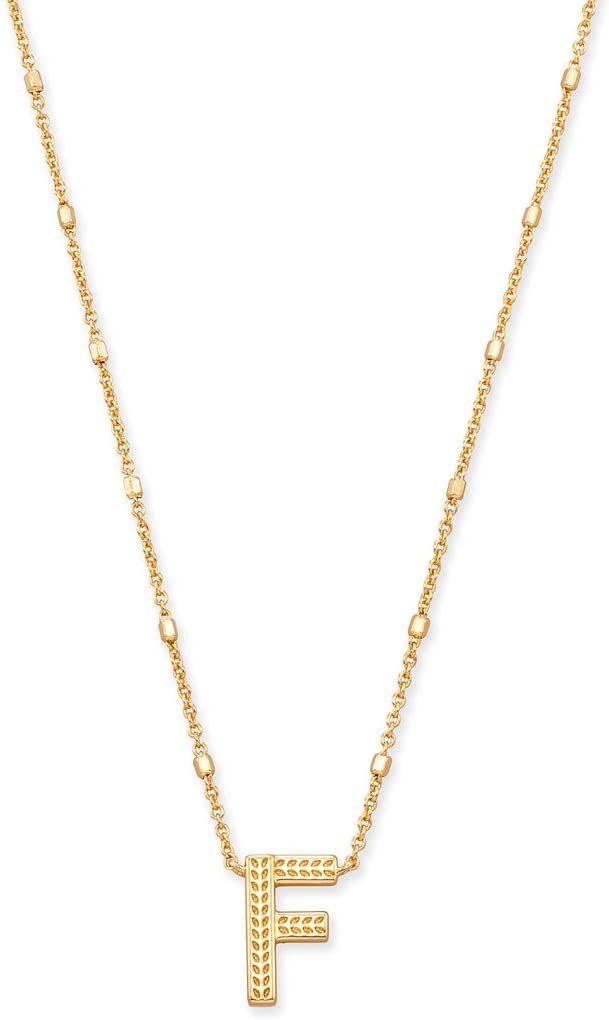 Letters A-Z Pendant Necklace for Women, Fashion Jewelry, 14k Gold-Plated Brass