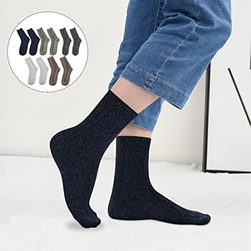 5 pares de meias masculinas de inverno BesPORTBLE, meias de lã grossa, vintage, para esportes ao ar