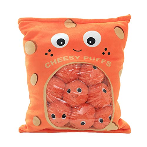 Miss House New Yummy Cheese Puff Stuffed Toy Game Pillow, Cute Plush Cheesy Puffs, Cushion, Delicious Food Dessert Package, Birthday Gift