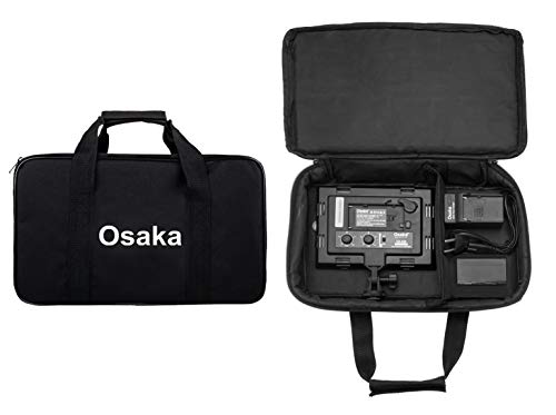 Image of Osaka Bi-Color Dimmable LED Video Light OS 576 Slim for DSLR Video Cameras YouTube Video with 2 Pc Combo kit: 2 Battery 8000 mAh 2 Fast Charger 2 Light Stand 2 Umbrella Adapter 2 LED Bag 1 Stand Bag