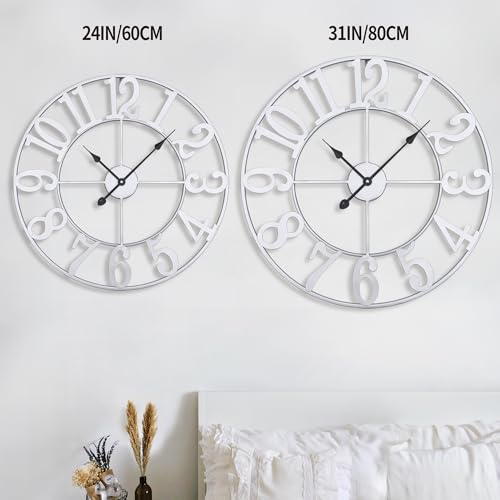Large Wall Clock for Living Room Decor, Silent Non Ticking Battery Operated, 18.5 Inch Decorative Analog Metal Indoor Wall Clock for Kitchen, Bedroom, Office Decor by 1st owned - Image 7