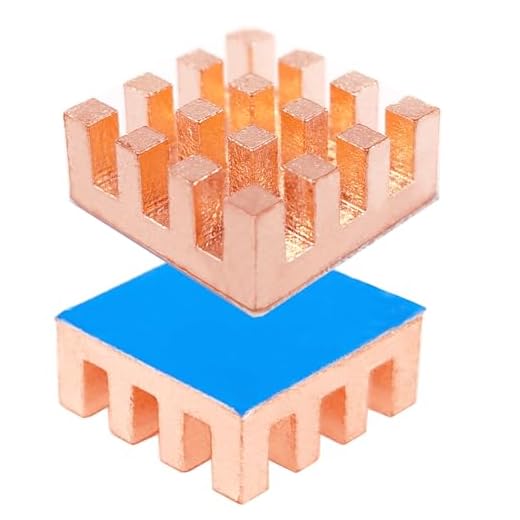 Haojiaho Disipador de Calor de Cobre Puro 15 x 15 x 6mm, con Cinta Adhesiva Conductora Térmica, Disipador de Calor para Chip IC de CPU, Placa de Circuito, Equipo de Refrigeración de Precisión, 2 Pieza