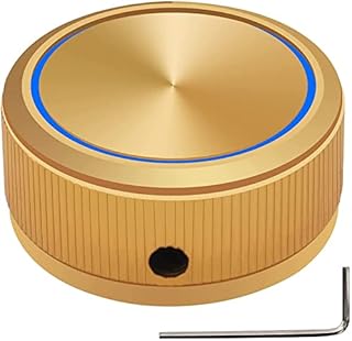 mxuteuk Gold Aluminum Alloy Electric Guitar Knobs Speed Volume Tone Control Knobs Potentiometer Control Knobs for Electric Guitar or Precision Bass Screw Type 38 x 16.6mm (dh) KNOB-12-GLD