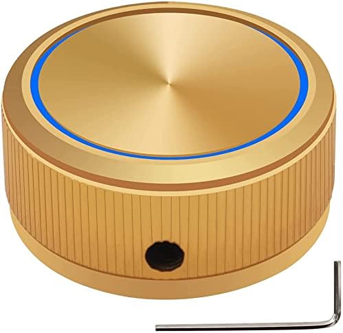 mxuteuk Gold Aluminum Alloy Electric Guitar Knobs Speed Volume Tone Control Knobs Potentiometer Control Knobs for Electric Guitar or Precision Bass Screw Type 38 x 16.6mm (dh) KNOB-12-GLD