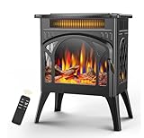 Electric Fireplace Stove, Fast Heating, 1500W X Infrared Fireplace Heater with 8H Timer, Remote...