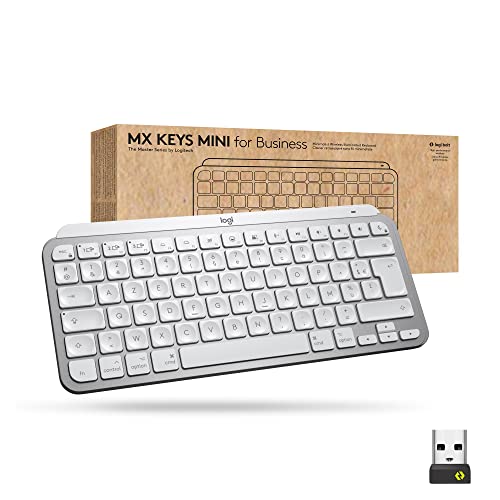 Logitech MX Keys Mini for Business - clavier rétroéclairé sans fil, compact, technologie Logi Bolt, rétroéclairé, rechargeable, Windows/Mac/Chrome/Linux, Français AZERTY - Gris clair Logitech MX Keys Mini for Business - clavier rétroéclairé sans fil, compact, technologie Logi Bolt, rétroéclairé, rechargeable, Windows/Mac/Chrome/Linux, Français AZERTY - Gris clair