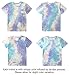 ROSEPARK Women Tie Dye Graphic Tee Shirts Cute Tops Blue Purple Red X-Large
