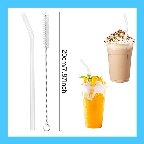 Miniatura 2 de Pajitas De Cristal Reutilizables Ecológicas - 8 Piezas De 20 Cm 2pcs Cepillo De Limpieza Ecológico - Sostenible - Pajitas De Vidrio Para Batido, Cóctel, Smoothie