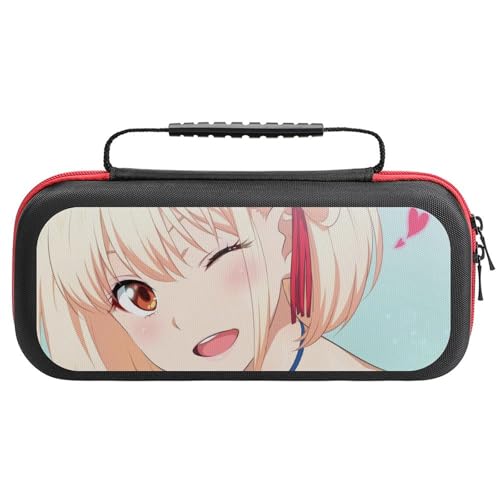 Switch ケース かわいい リコリスリコイル 錦木千束 スイッチ 収納ケース カバー ナイロン素材 全面保護 防塵/防水/防汚/耐衝撃 26x11.5x5.2cm Switchに対応 保護用ハードケース 大容量な収納力 アクセサリーポーチ Switch