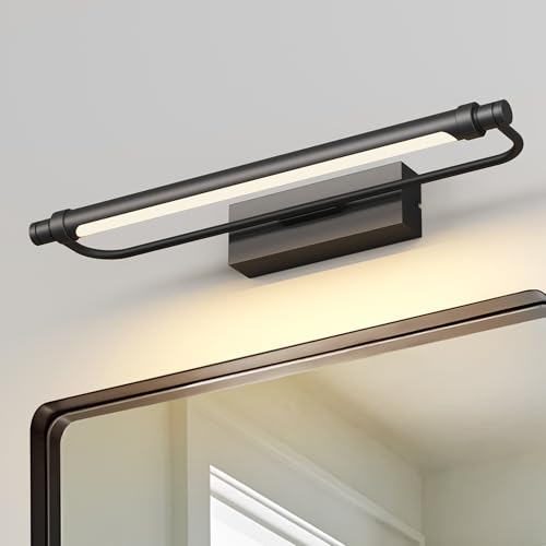 Lampe de salle de bain LED noire au-dessus du miroir 4000K 9W