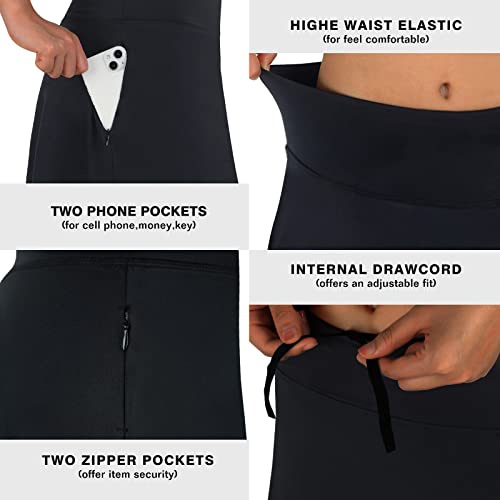 ANIVIVO Women Long Knee Length Skirt with Full Leggings,Skirted Leggings with High Waisted Pockets4