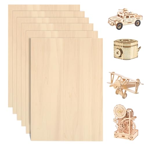 8 Pack Basswood Sheets for Crafts - 8 x 12 x 1/16...