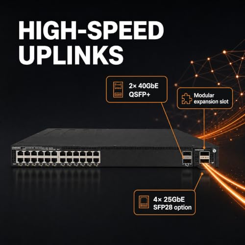 Image of RUCKUS ICX7550-24P Managed Switch, 24x Gigabit PoE+, 2x 40GbE QSFP+ + modular expansion slot Uplinks, up to 1900W PoE Budget, Dual Hot-Swap PSU - Stackable Campus Switch, 40 /100G Uplinks - ICX7550-24P