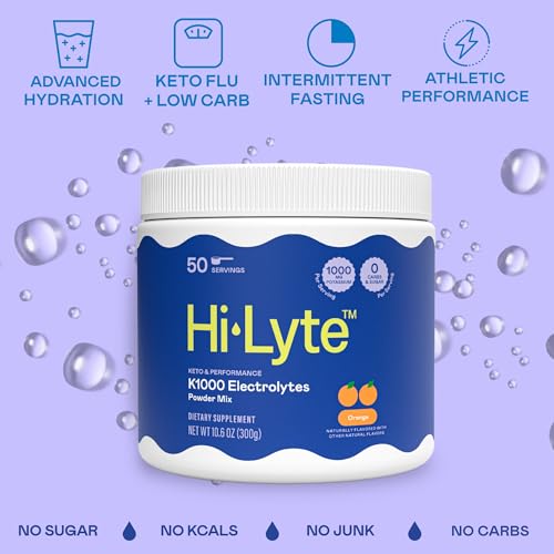 Image of Hi-Lyte K1000 Electrolytes Powder Mix Orange Keto & Performance, 50 Servings
