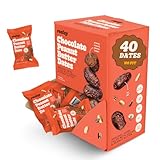 Realsy Stuffed Medjool Dates, Organic Dates with No Sugar Added, Gluten-Free, Vegan, All Natural Healthy Snack, Single Wrapped (40 ct) (Chocolate Peanut Butter)