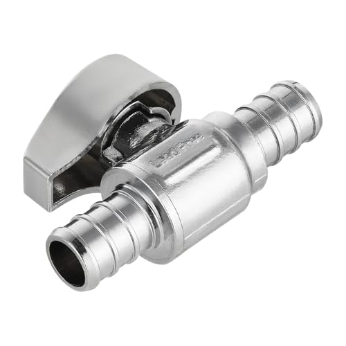 Pro 15-Pack EFIELD 1/4-Turn Straight Stop Valve, Pex Crimp 1/2" X 1/2" Pex, Chrome Plated LF Brass, ASTM F1807, Heavy Duty,(VALVE383) by EFIELD - Image 7