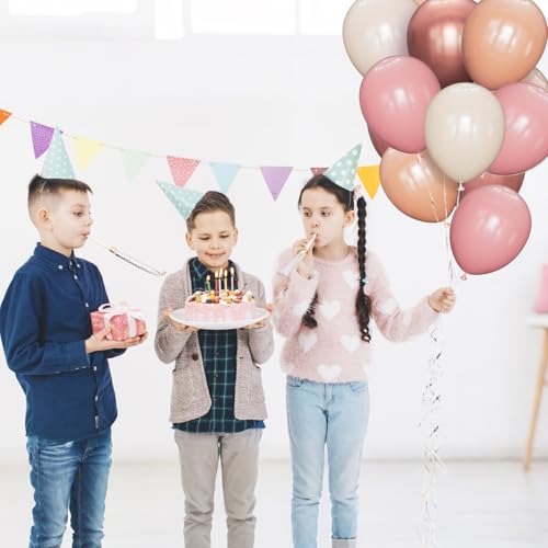 Image of 68 Pcs Retro Pink Nude Party Balloons 12Inch Dusty Pink Metallic Rose Gold Balloon Beige Blush Latex Ballons for Girls Birthday Wedding Baby Shower Party Decorations.