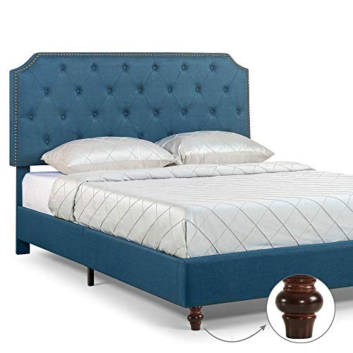 Zinus Andover Upholstered Bed Frame / Tufted Bed Frame With Nailhead Detail / Adjustable Headboard / Easy Assembly, Full #TOP13