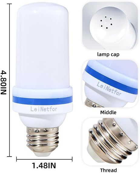 Miniatura 7 de Bombillas LED más pequeñas, 4 modos de luz parpadeantes de Halloween para decoración al aire libre con sensor de gravedad, bombilla de efecto de