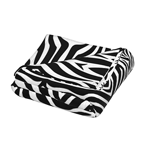 Couverture en flanelle zèbre plaid microfibre chaud canapé lit - 5
