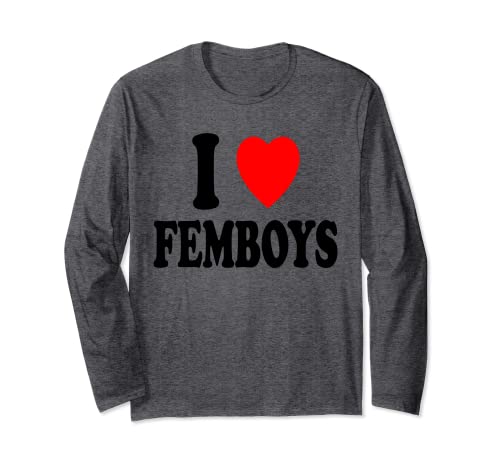 I Heart (Love) Femboys Femenino Hombre Cisgénero Androgino Manga Larga
