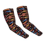 Hingor I Love My Dog - Coppia di manicotti rinfrescanti per braccia con stampa bassotti, protezione UV, unisex, estivi
