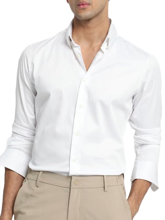 Image of UPnGO Men's Regular Fit Polycotton Formal /Casual Shirt | Full Sleeve Button-Down Solid Shirt for Office