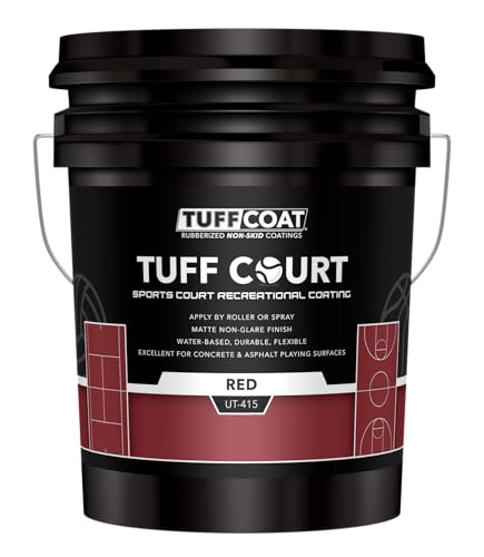 Image of Tuff Coat Tuff Court UT-415 5-Gl Red Non-Skid Durable Sport Court Paint Coating for Pickleball, Tennis, and Basketball Courts