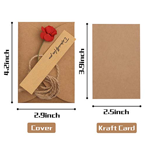 Johouse Holiday Cards Dried Flowers Greeting Cards, 50Pcs Handmade Vintage Kraft Blank Note Card Thank Notes, Mothers Day Cards Bulk, Happy Spring Cards #TOP1