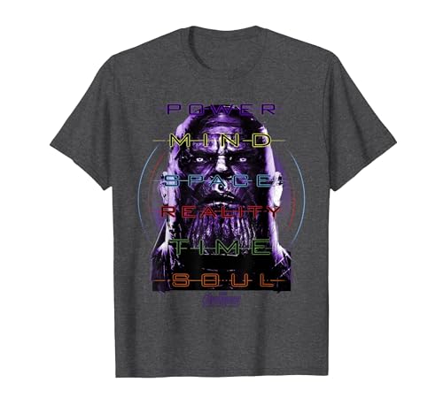 Image of Marvel Infinity War Thanos 6 Infinity Stone Manifest T-Shirt, Men, Dark Heather Grey, 4X-Large