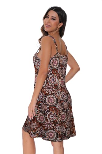 Image of JOELLYUS Summer Dresses for Women Spaghetti Strap Button Down Casual Sundress Beach Cover Up Dress with Pockets 2026