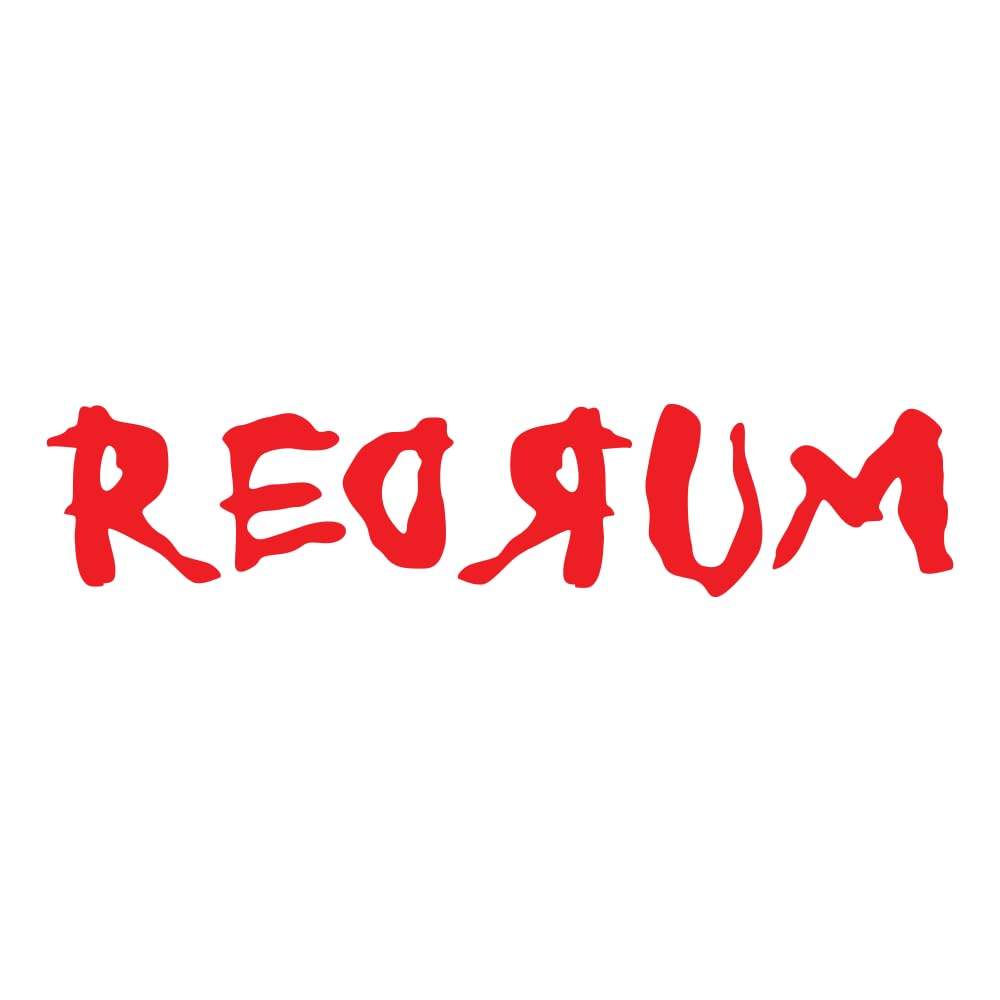 Sticker Redrum Halloween pour vitrine de café et salon tendance cinéma