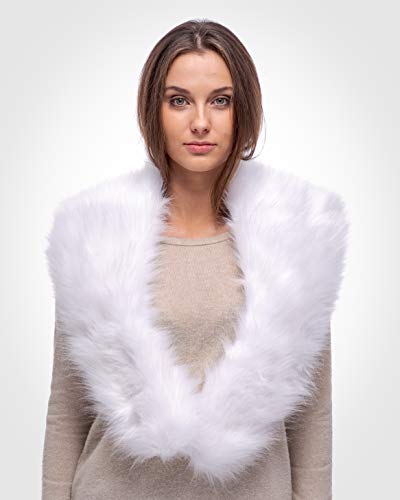 Futrzane Classic Shawl - Faux Fur Stoles Wraps for Women - Large Fake Fur Scarf4