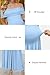 OUGES Women's 2026 Summer Spring Off The Shoulder Mesh Maxi Maternity Baby Shower Dresses for Photoshoot Wedding Guest Sleeveless Formal Pleated Long Flowy Pregnancy Must Have Clothes(Sky Blue,M)