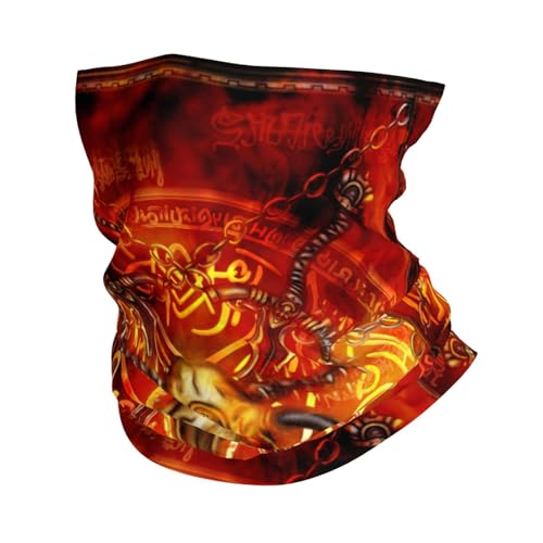 Cuello Pañuelo Pentagrama De Calavera Demoníaca Y Fuego Negro