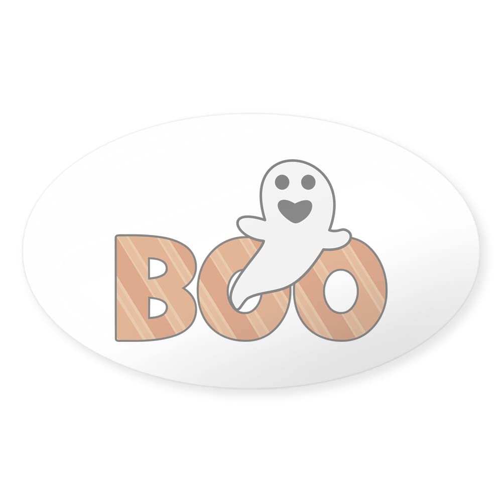CafePress Boo Spooky Halloween Casper Sticker Oval Car Bumper Sticker