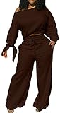 Two piece sets for women with soft and cozy fabric will make you feel at ease, providing a luxurious and relaxing feeling all day long. Women's sweatsuit set with sweatshirt and palazzo pants, you can match your style effortlessly. The wide leg pants...