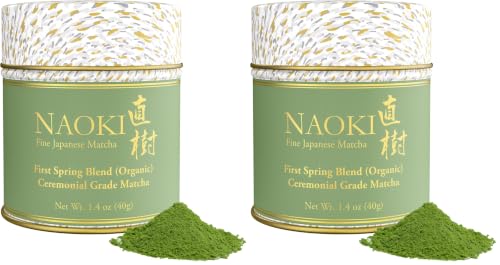Image of Naoki Matcha Organic Ceremonial First Spring Blend - Authentic Japanese First Harvest Ceremonial Grade Matcha Green Tea Powder from Kagoshima, Japan (40g / 1.4oz) (Pack of 2)