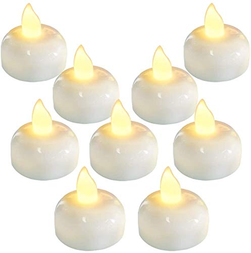 Amosch Tealight Candle LED Diya Non Floating Warm White (Pack of 24)