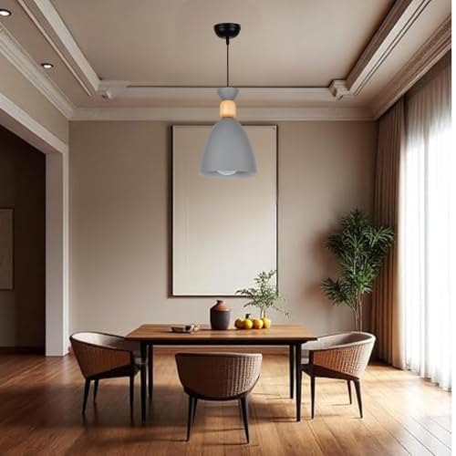 Image of Modern Grey Aluminium Pendant Light for Ceiling, Decorative Hanging Light for Living Room, Dining Room, Kitchen & Cafe Pack of 1