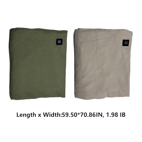 Portable Heated Shawl Wraps for Women - 3 Heating Levels, USB Heated Blanket, 70.86 * 59.50 Inch Green3