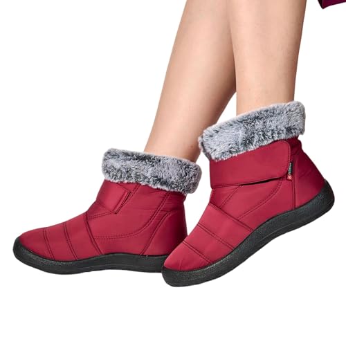 Snow Boots for Women Ankle Boots with Warm Fur Lined Anti Slip Comfortable Winter Shoes Outdoor Traveling Camping Shoes Casual Lightweight Waterproof Booties Walking Sneakers for Cold Weather 20253