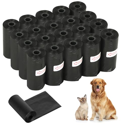 YSWOVUO 400 Stück Hundekotbeutel, 30 x 22 cm, Cacasack für Hunde, robust und auslaufsicher, tragbar, Hundekotbeutel für drinnen und draußen, schwarz
