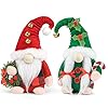 D-FantiX Christmas Gnomes Plush, 2 Pack Handmade Elf Santa Tomte Swedish Gnome Scandinavian Figurine Nordic Gnomes Plush Christmas Elf Doll Christmas Decoration Ornaments for Home Decor Gift