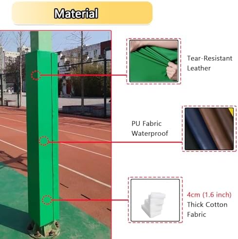 Square Basketball Pole Padding for Fixed & Adjustable Hoops, Enhanced Player Safety, Durable Protection Foam (9"x9"/22.9x22.9cm) - Ideal for Basketball Courts