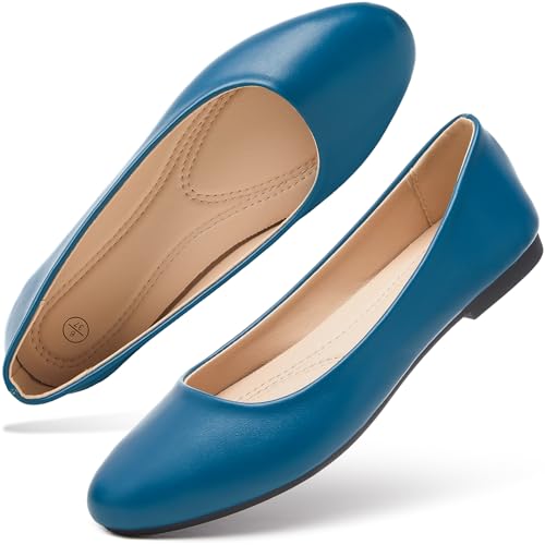 Image of Hash Bubbie Women's Flats Shoes Ballet Flats Dress Shoes Comfortable PU Leather Slip on Shoes for Women