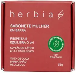 Sabonete íntimo Mulher em barra Natural e Vegano 35g Herbia