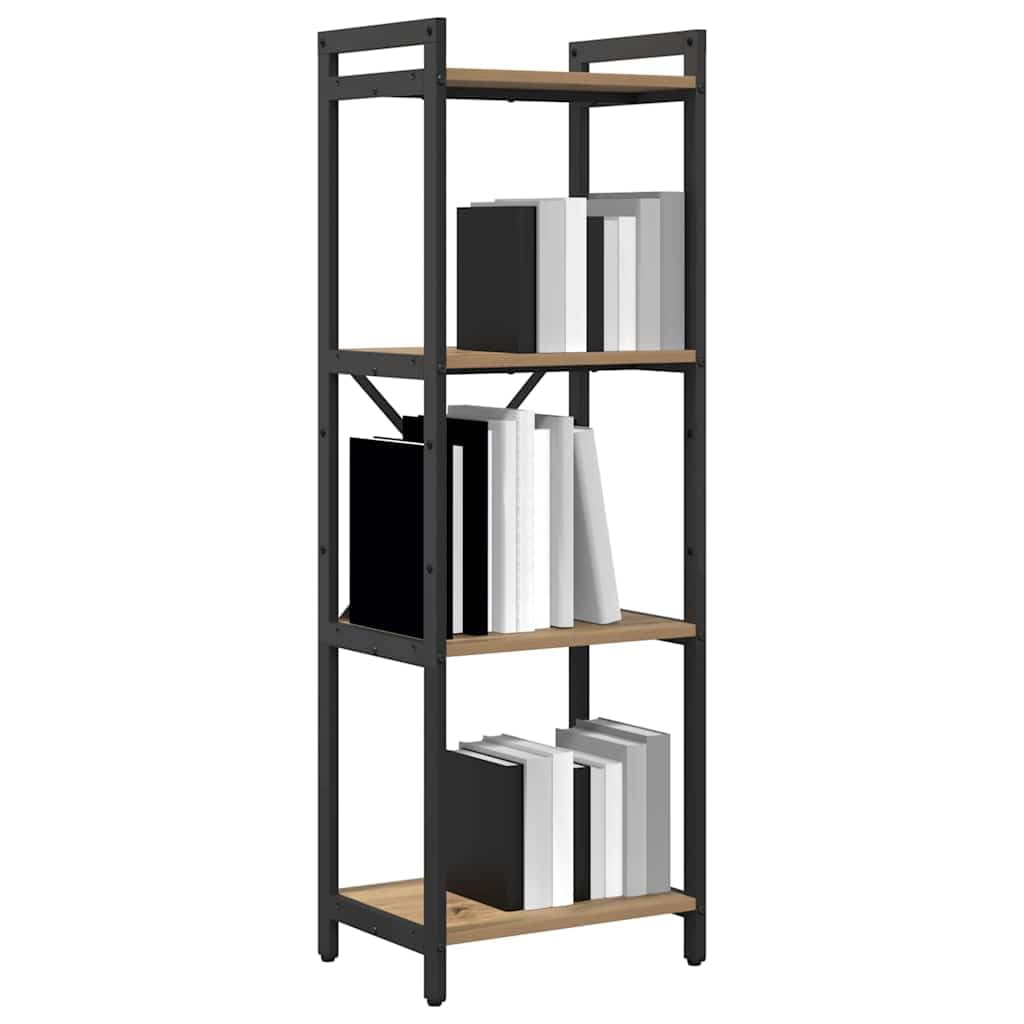 vidaXL Estante de Libros Roble Artesanal 40 x 30 x 119 cm, Estantería Industrial Moderna, Unidad de Almacenamiento Resistente, Organizador en Niveles para Sala y Oficina