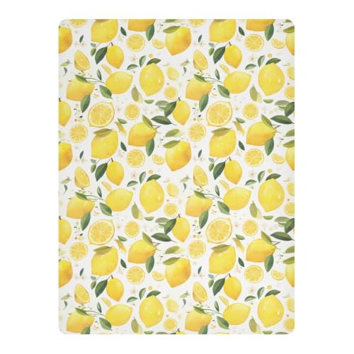 Matelas bébé protégé : drap imperméable 132x71 cm motif citrons